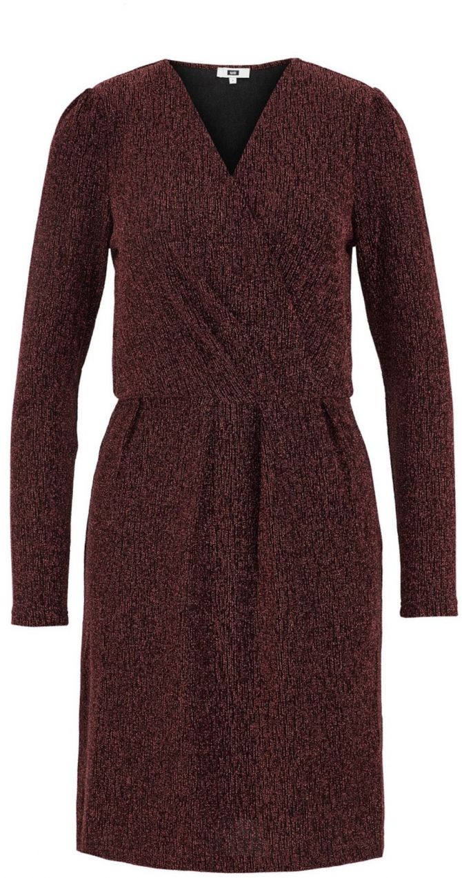 WE Fashion Šaty  vínovo červená / čierna