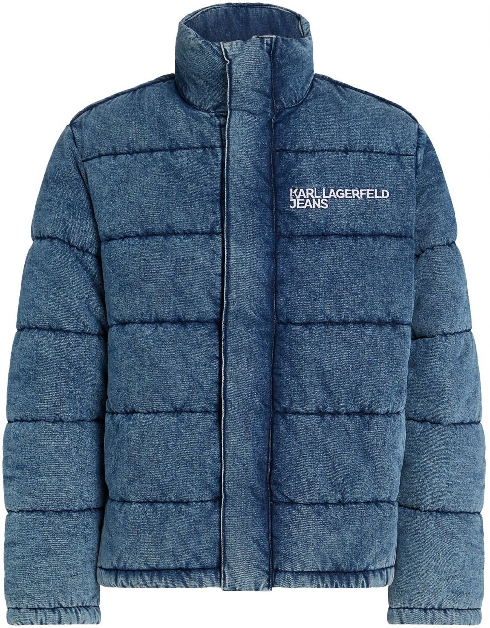 KARL LAGERFELD JEANS Prechodná bunda  modrá denim / biela