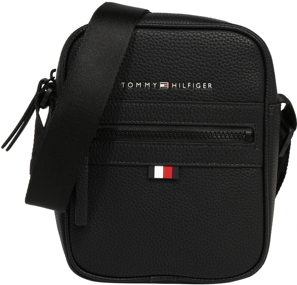 TOMMY HILFIGER Taška cez rameno 'Essential'  červená / čierna / biela