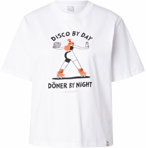 Iriedaily Tričko 'Disco Day'  oranžová / čierna / biela