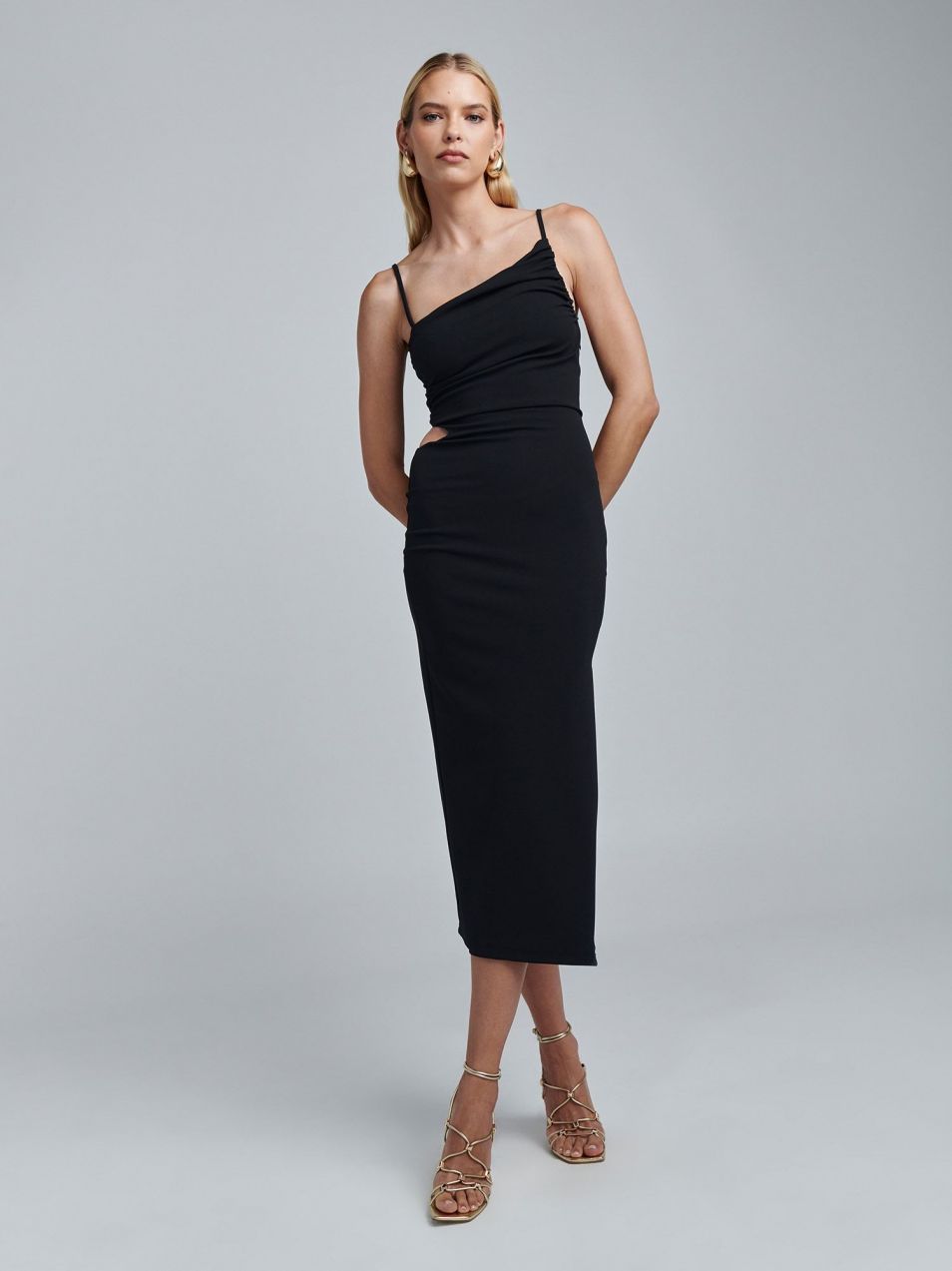 BWLDR Večerné šaty 'HALLON MIDI DRESS'  čierna