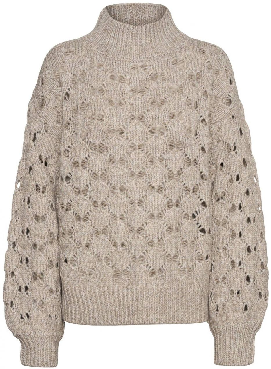 VERO MODA Sveter  tmavobéžová