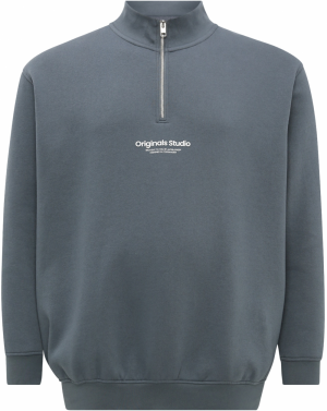 Jack & Jones Plus Mikina 'JORVesterbro'  čadičová / biela