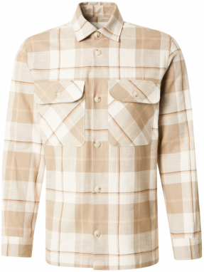 JACK & JONES Košeľa  tmavošedá / sivobéžová / tmavosivá / šedobiela