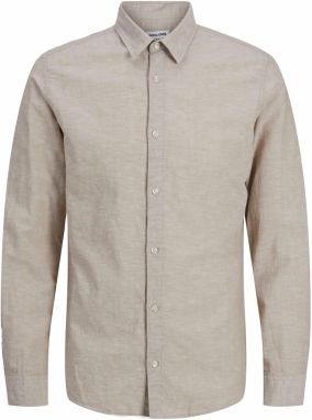 JACK & JONES Košeľa 'JJEBreeze'  béžová melírovaná