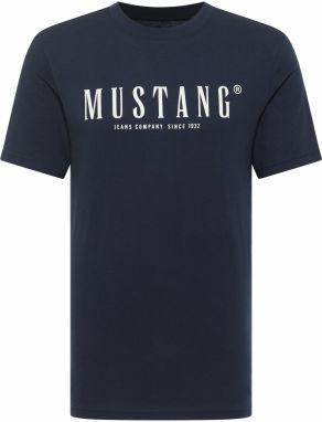 MUSTANG Tričko 'Austin'  námornícka modrá / biela
