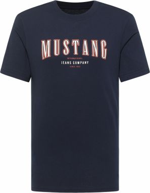MUSTANG Tričko 'Austin'  tmavomodrá / koralová / biela