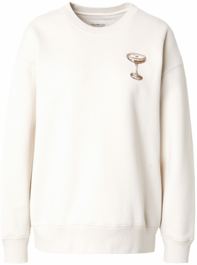 Abercrombie & Fitch Mikina  krémová / hnedá