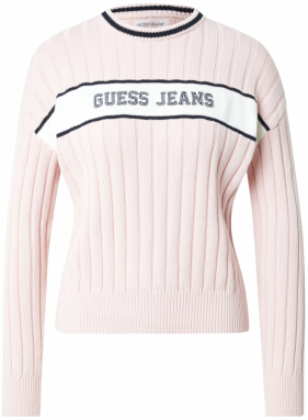 GUESS JEANS Sveter  námornícka modrá / rosé / biela