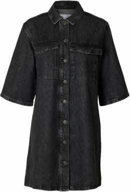 SELECTED FEMME Košeľové šaty 'SLFHARPER'  čierny denim