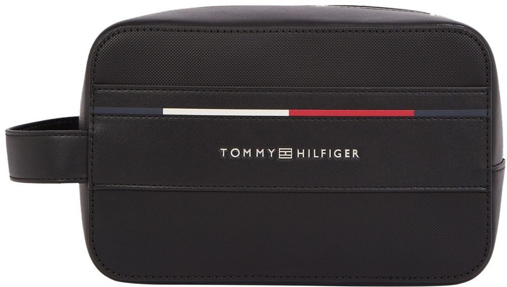 TOMMY HILFIGER Toaletná taška 'Foundation'  námornícka modrá / rubínová / čierna / biela