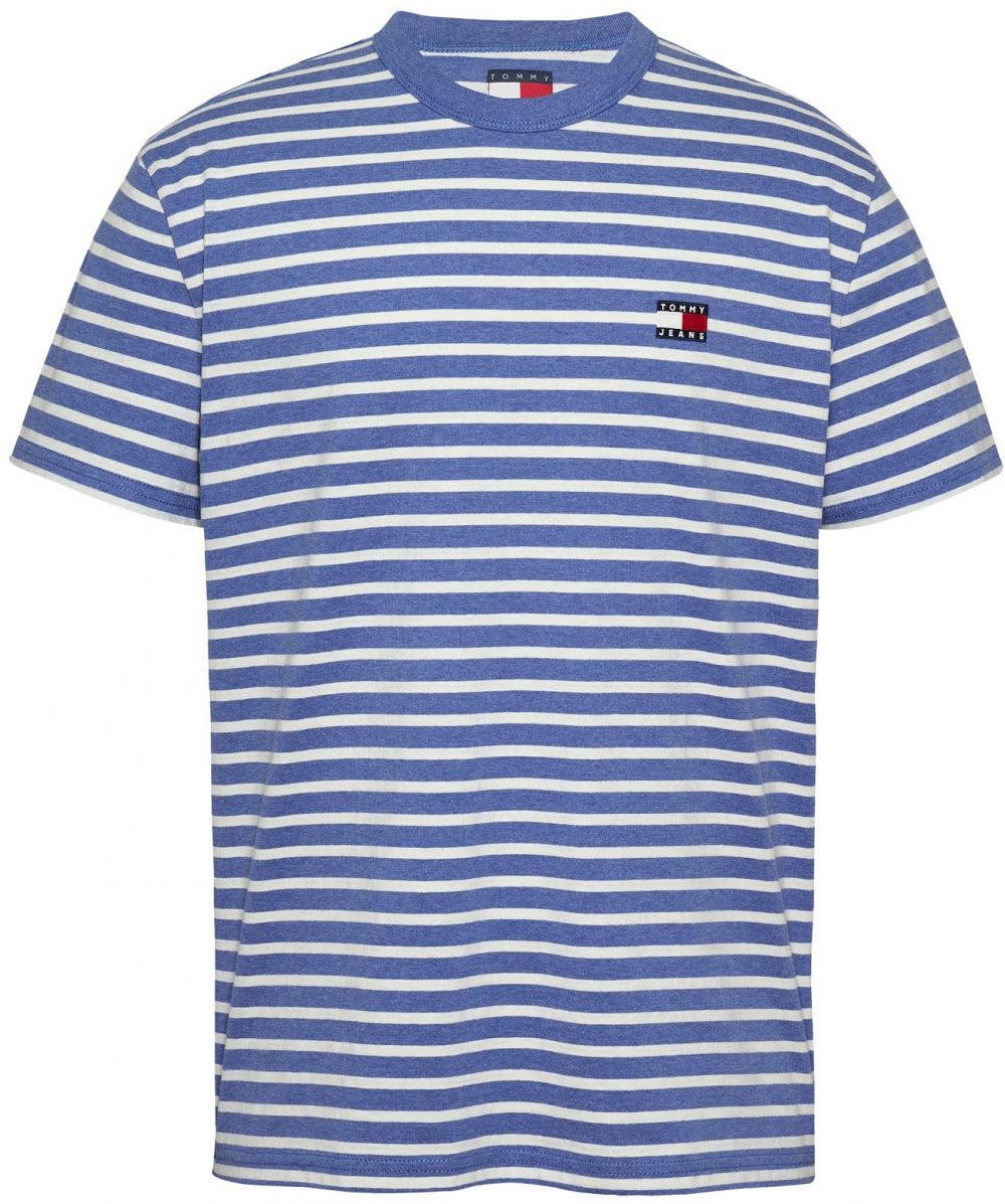 Tommy Jeans Tričko 'BRETON'  modrá / biela
