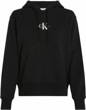 Calvin Klein Jeans Mikina  čierna / šedobiela