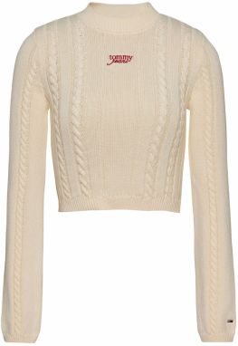 Tommy Jeans Sveter  krémová / červená
