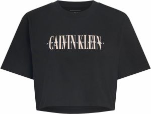 Calvin Klein Jeans Tričko  pastelovo ružová / čierna