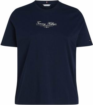 Tommy Hilfiger Curve Tričko  tmavomodrá / biela