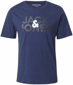 JACK & JONES Tričko 'JWHJacula'  námornícka modrá / čierna / biela