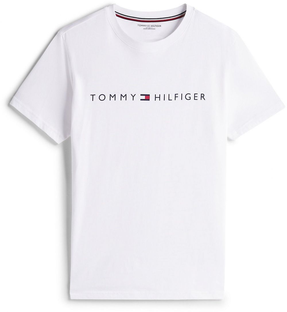 TOMMY HILFIGER Tričko  tmavočervená / čierna / biela