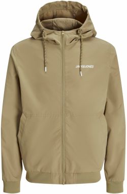 JACK & JONES Prechodná bunda 'JJERush'  tmavobéžová / biela