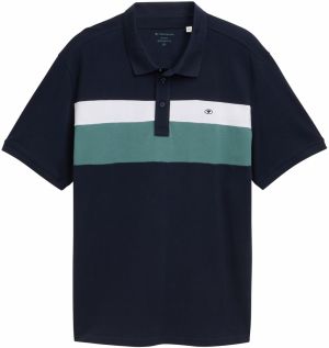 TOM TAILOR Men + Tričko  námornícka modrá / nefritová / biela