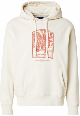 JACK & JONES Mikina 'JORRIDGEWOOD URBAN'  oranžovo červená / biela ako vlna
