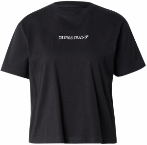 GUESS JEANS Tričko  čierna / biela