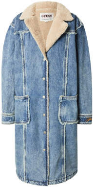 GUESS Originals Prechodný kabát  béžová / modrá denim