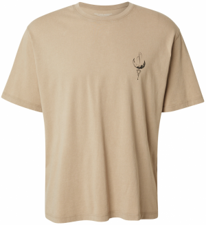 JACK & JONES Tričko 'JORBRADLEY KNOWLEDGE'  béžová / čierna