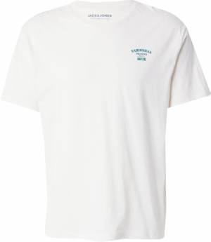 JACK & JONES Tričko 'JORSPICY'  svetlobéžová / tmavozelená