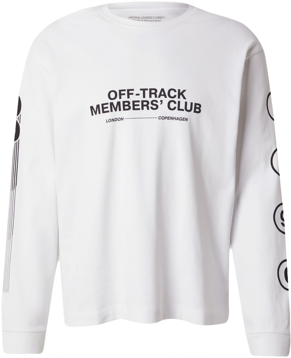 JACK & JONES Tričko 'JCOREFLEX'  čierna / biela
