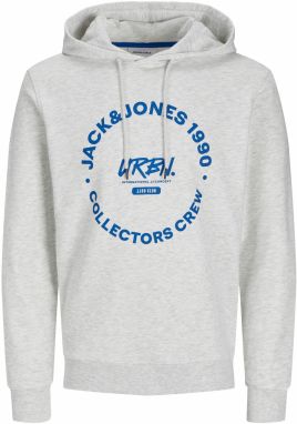 JACK & JONES Mikina  kráľovská modrá / biela melírovaná