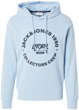 JACK & JONES Mikina  svetlomodrá / čierna
