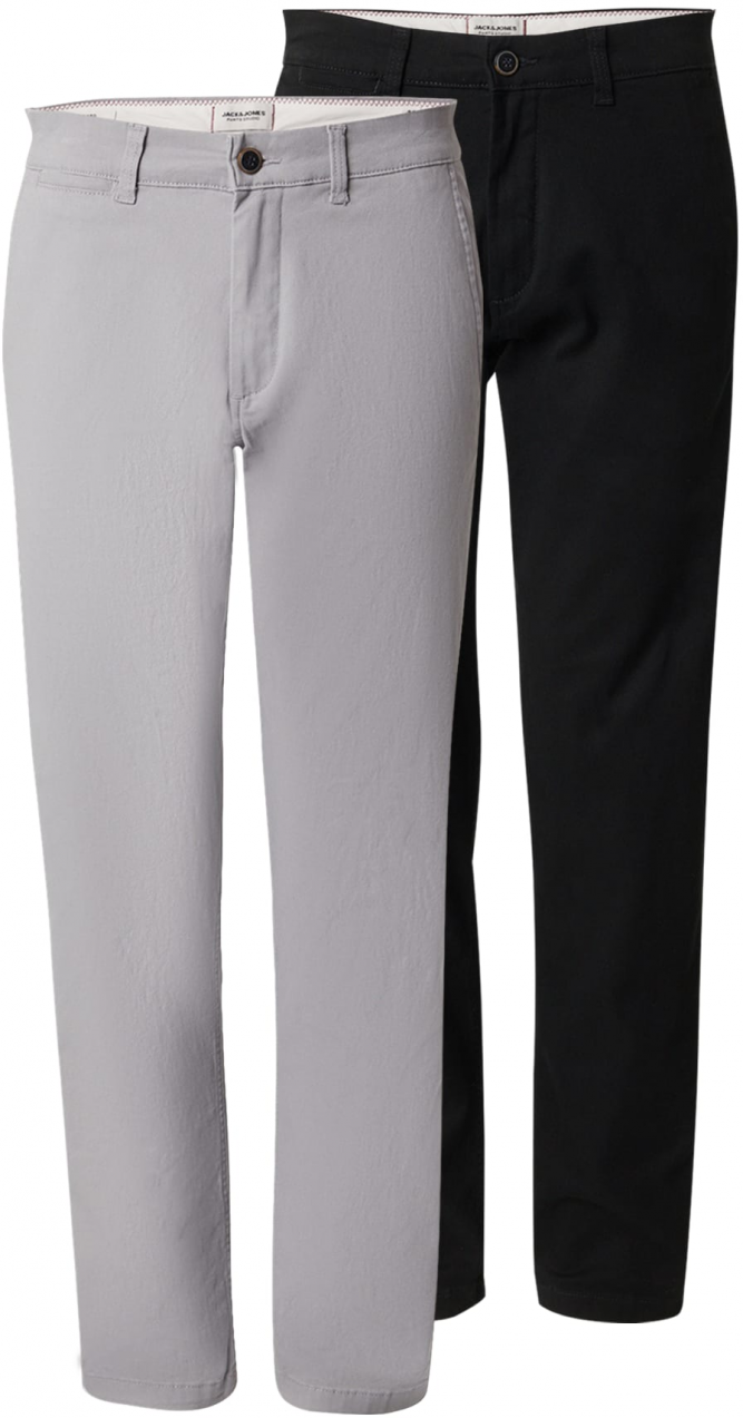 JACK & JONES Chino nohavice 'JPSTKANE DAVE'  svetlosivá / čierna