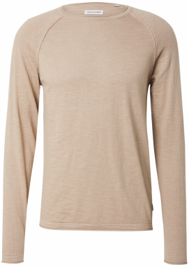JACK & JONES Sveter 'JJEBreeze'  béžová melírovaná