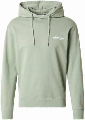 JACK & JONES Mikina 'JJBeau'  pastelovo zelená / biela