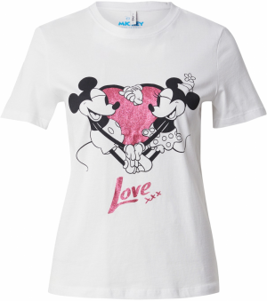 ONLY Tričko 'ONLMICKEY'  ružová / čierna / biela