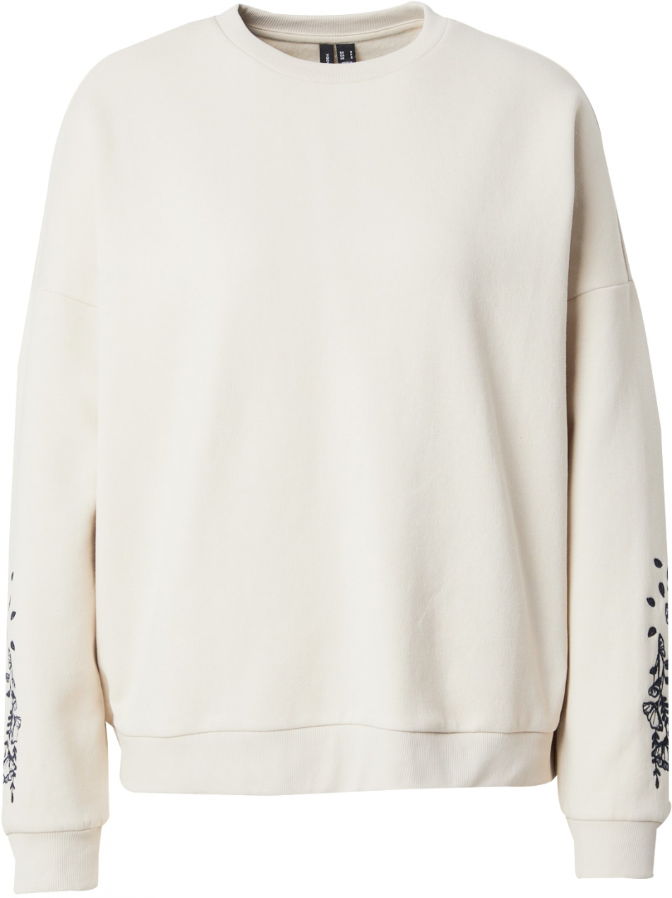 VERO MODA Mikina 'VMKarol'  béžová / námornícka modrá