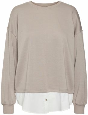VERO MODA Mikina 'VMYOYO'  tmavošedá / biela