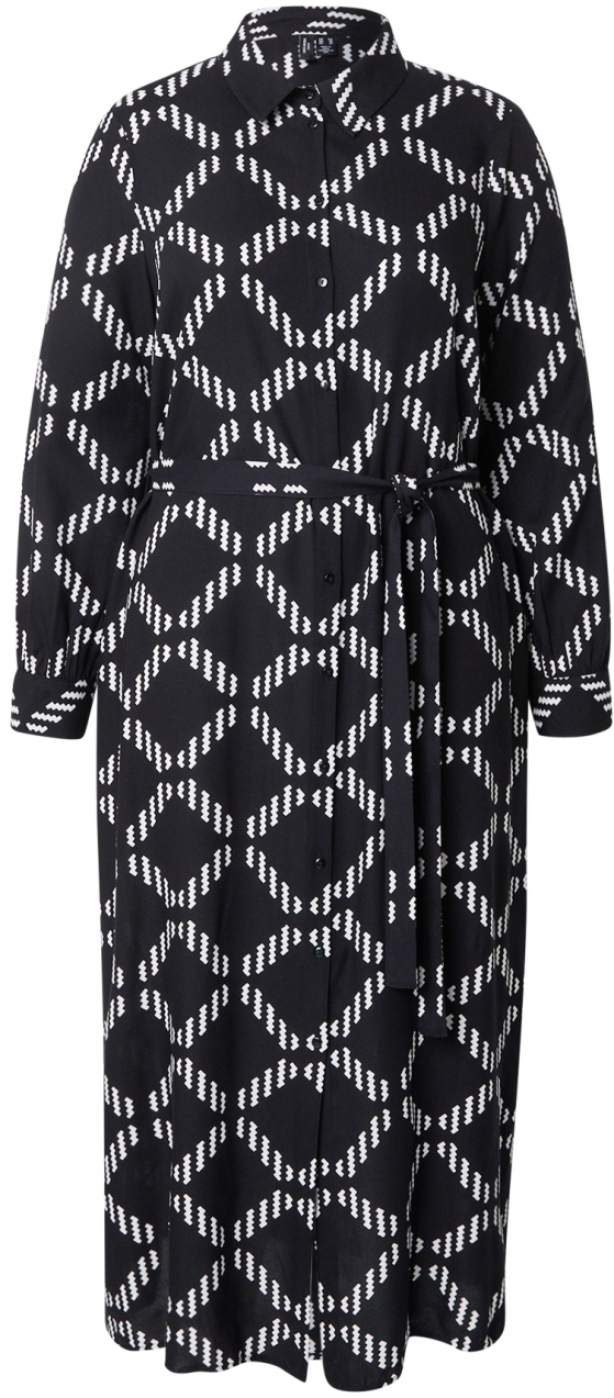 Vero Moda Curve Košeľové šaty 'VMCBrina'  čierna / biela