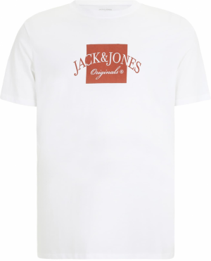 Jack & Jones Plus Tričko 'JORBOSTON'  hnedá / biela