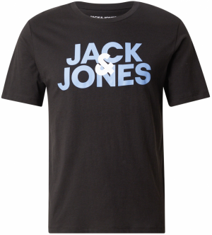 JACK & JONES Tričko 'JWHJACULA'  svetlomodrá / čierna / biela