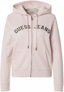 GUESS JEANS Tepláková bunda  béžová / ružová / čierna