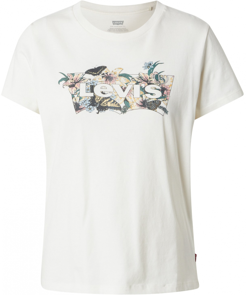 LEVI'S ® Tričko 'The Perfect Tee'  pastelovo žltá / smaragdová / čierna / biela