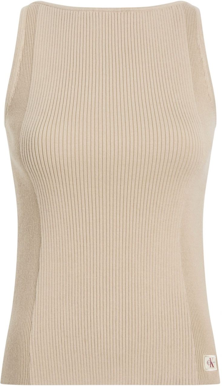 Calvin Klein Jeans Vyšívaný top  béžová