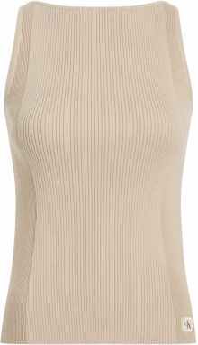 Calvin Klein Jeans Vyšívaný top  béžová