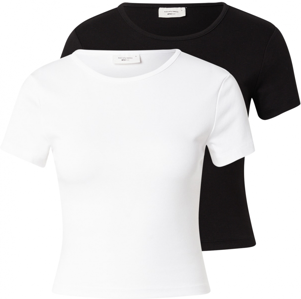 Gina Tricot Tričko  čierna / biela
