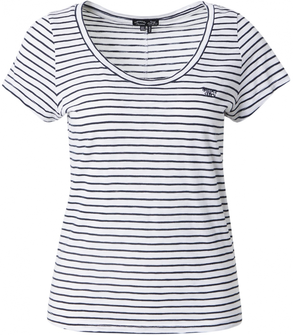 Superdry Tričko  námornícka modrá / biela
