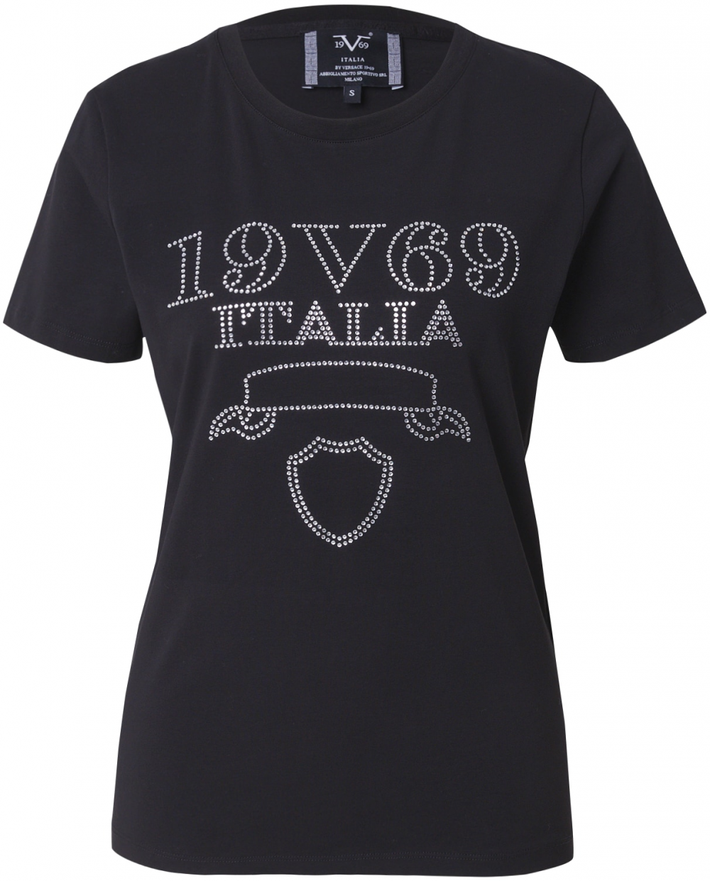 19V69 ITALIA Tričko 'Bella'  čierna / strieborná