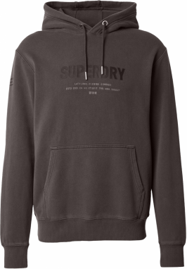 Superdry Mikina  sivá / tmavosivá / čierna