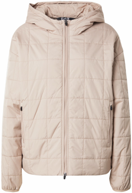 EA7 Emporio Armani Prechodná bunda 'NATURAL VENTUS7'  béžová / biela